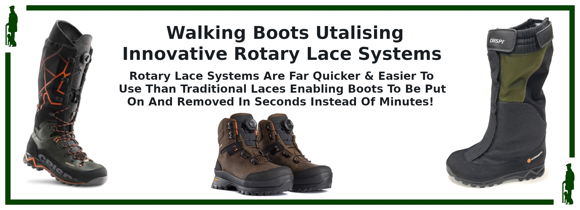 Modern rotary lace walking boots at Countryman Outdoor