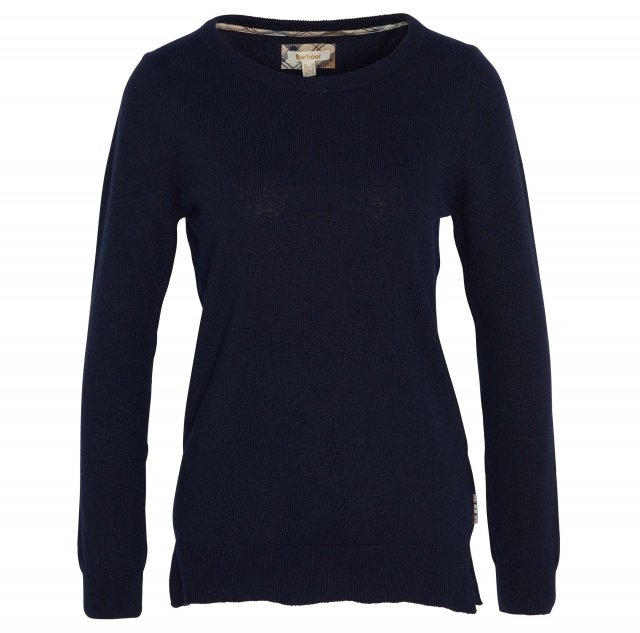 barbour pendle navy crew neck jumper