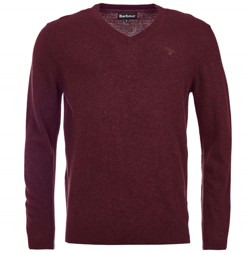 barbour merlot essential v neck wool jumper