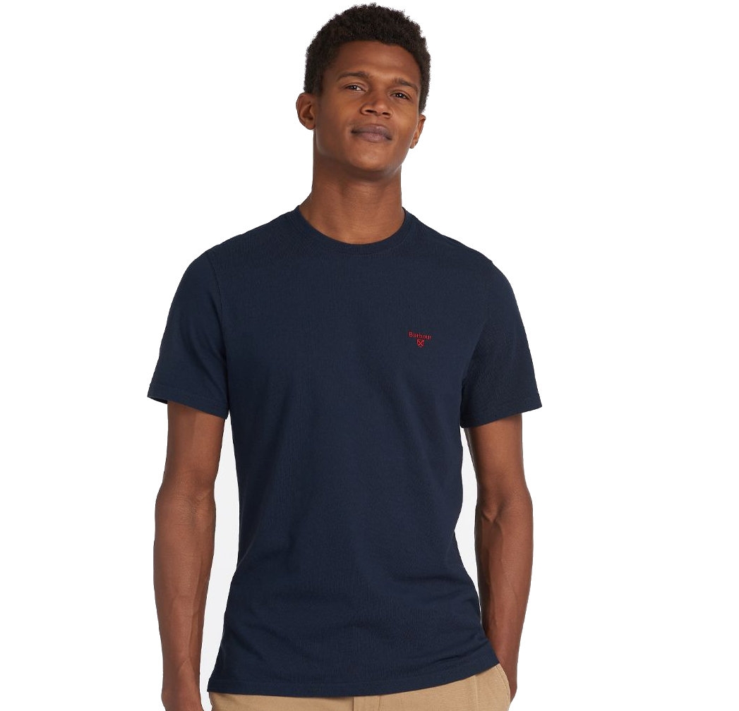 barbour navy essential sport t shirt