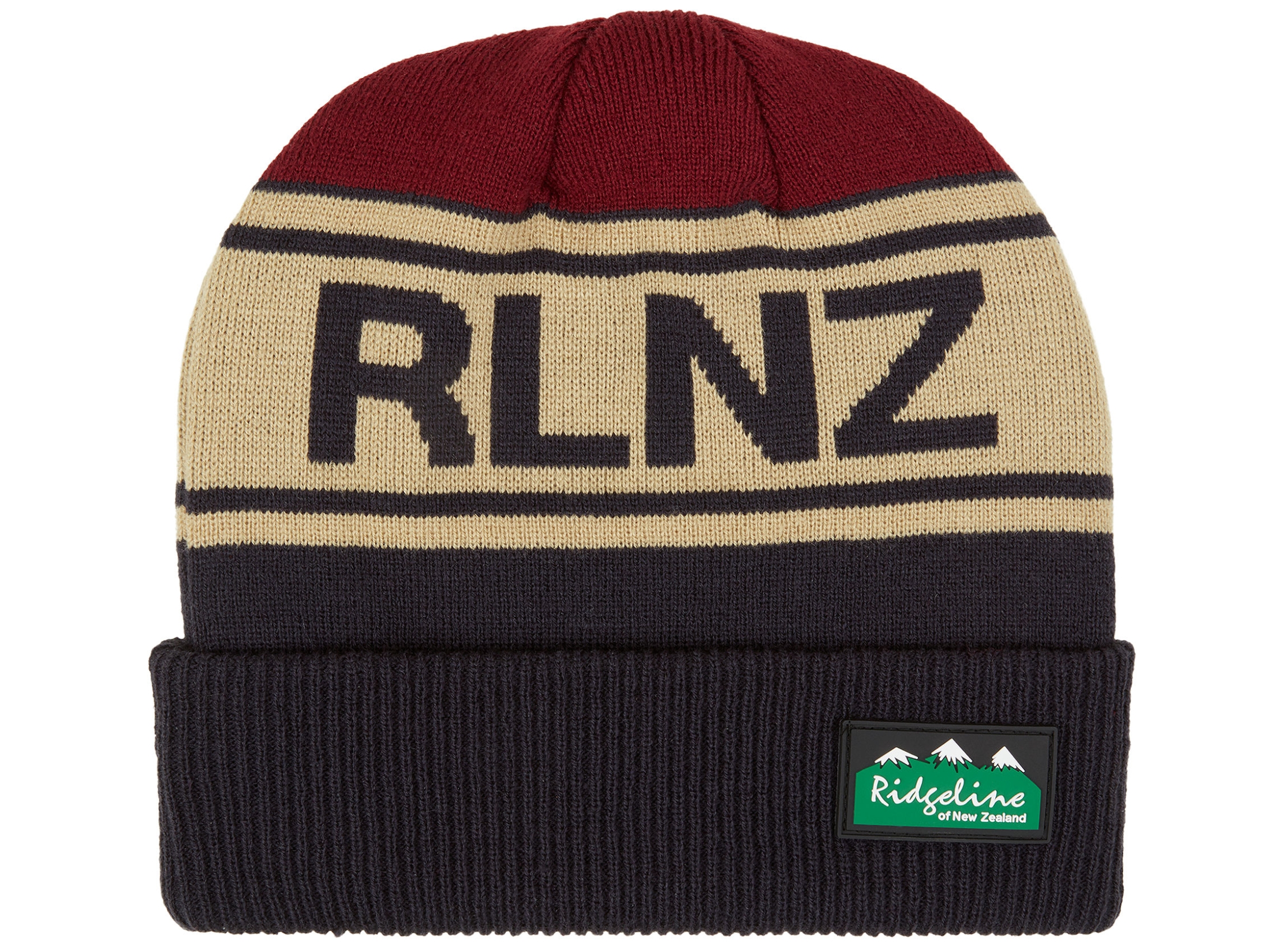 ridgeline rlnz knitted beanie hat navy multi