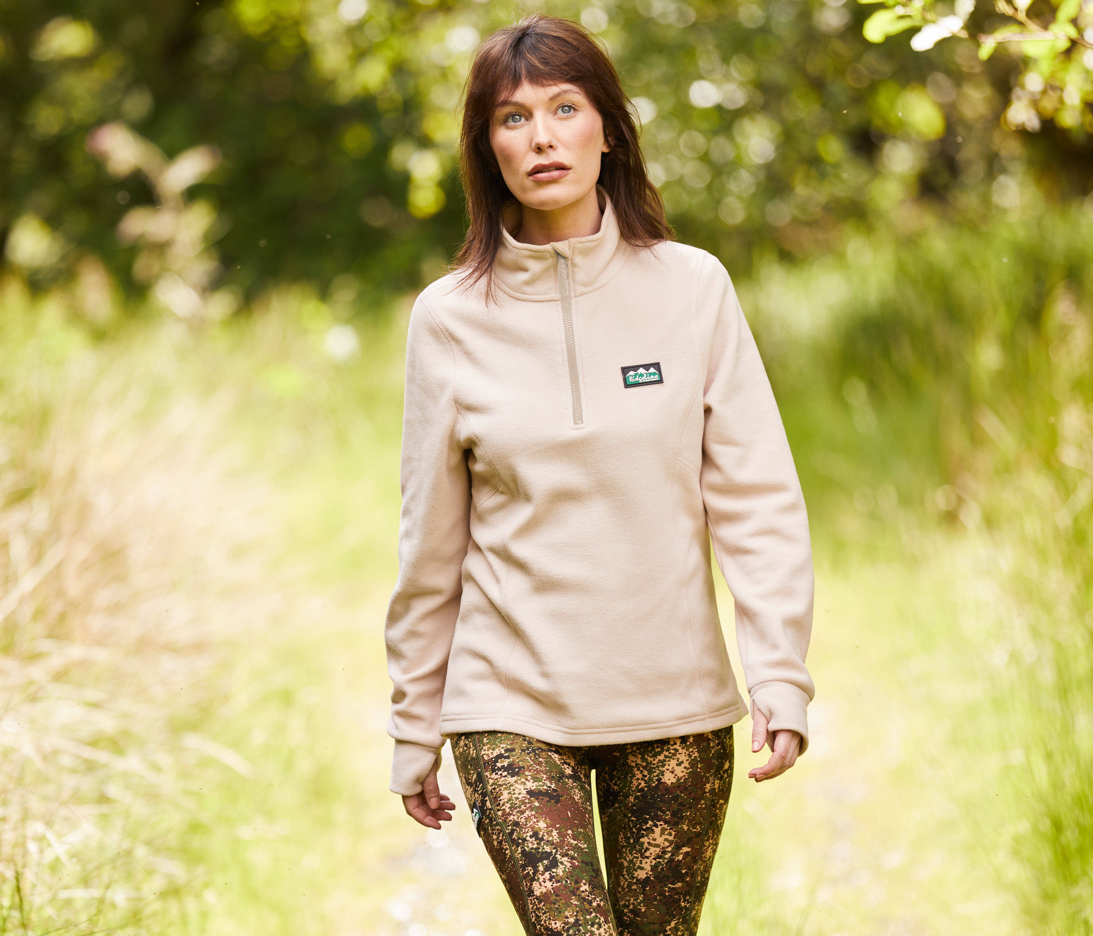 ridgeline narvik womens quarter zip mushroom