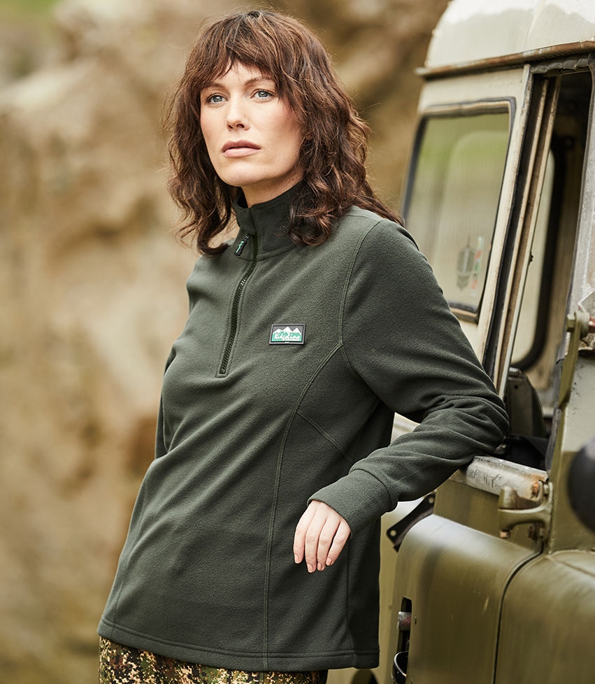 ridgeline narvik quarter zip fleece ivy green ladies