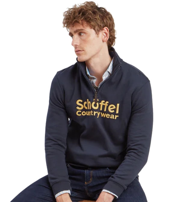 schoffel bude navy quarter zip