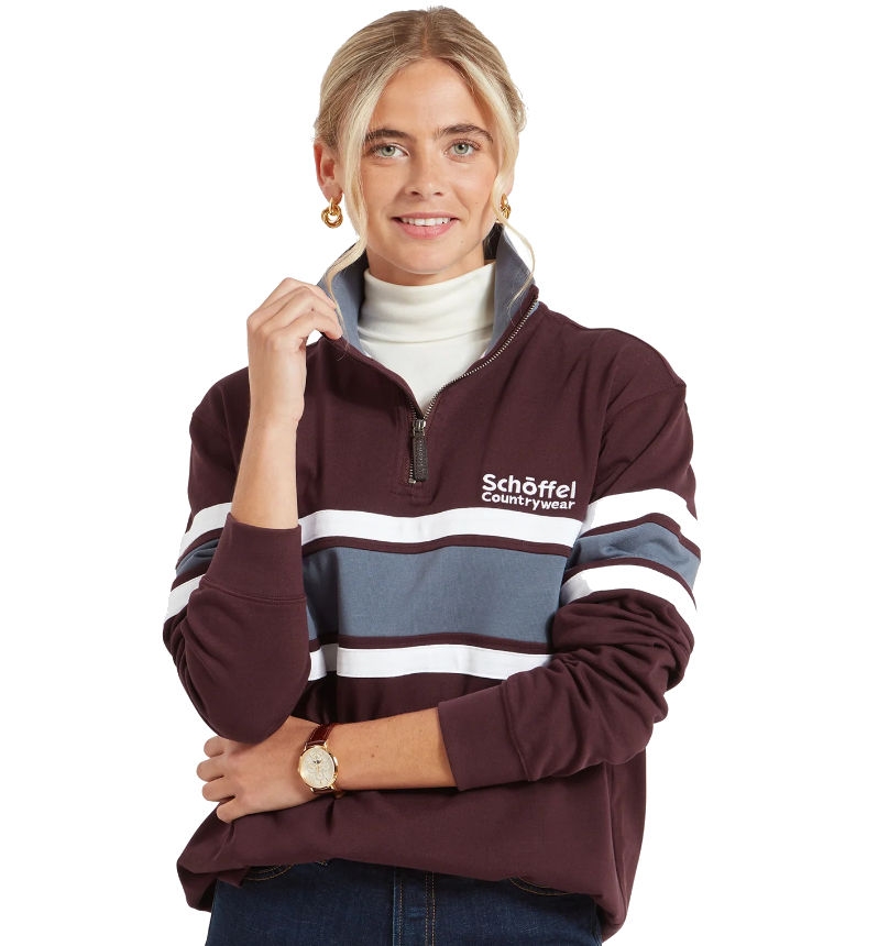 schoffel exmouth heritage wine quarter zip