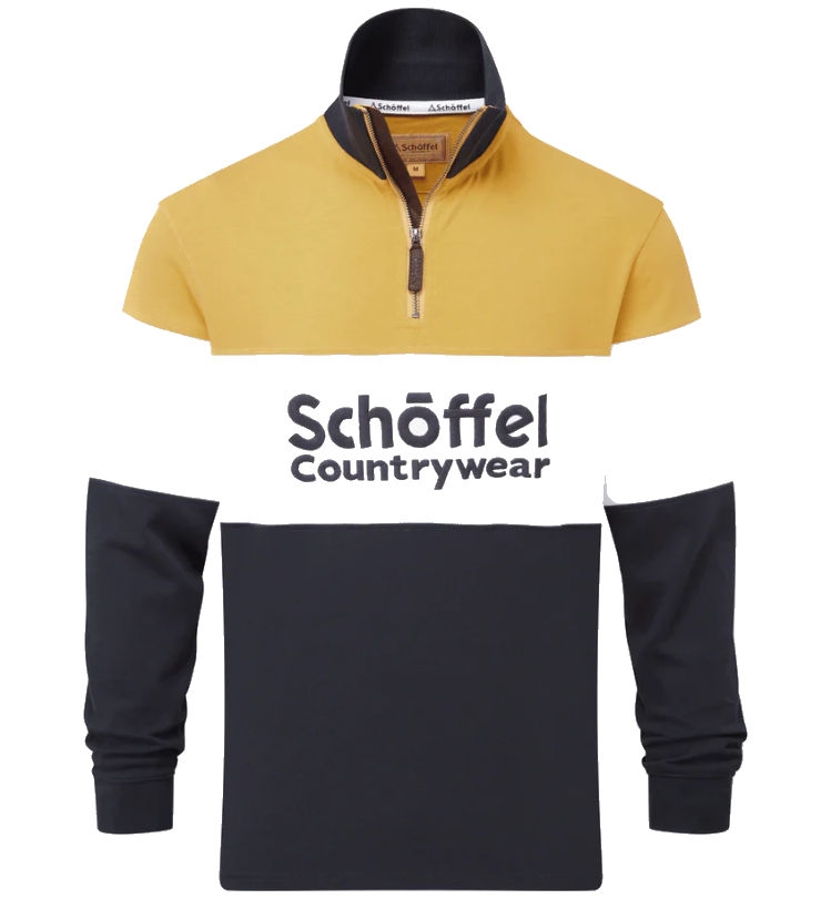 schoffel exeter heritage quarter zip mustard